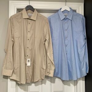 NEW Calvin Klein Men's Dress Shirt Regular Fit Non Iron Stretch Solid - 16.5